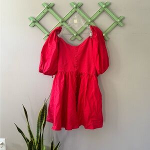 Anthropologie Maeve Textured Red Mini Dress